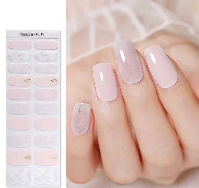 nail repair with overlay-strong polish-Powder Pinky