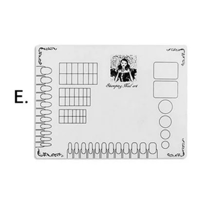 nail repair with growth-packed gel-Silicone Nail Stamp Mat Nail Art Polish Transfer Pattern Pad - Mat E