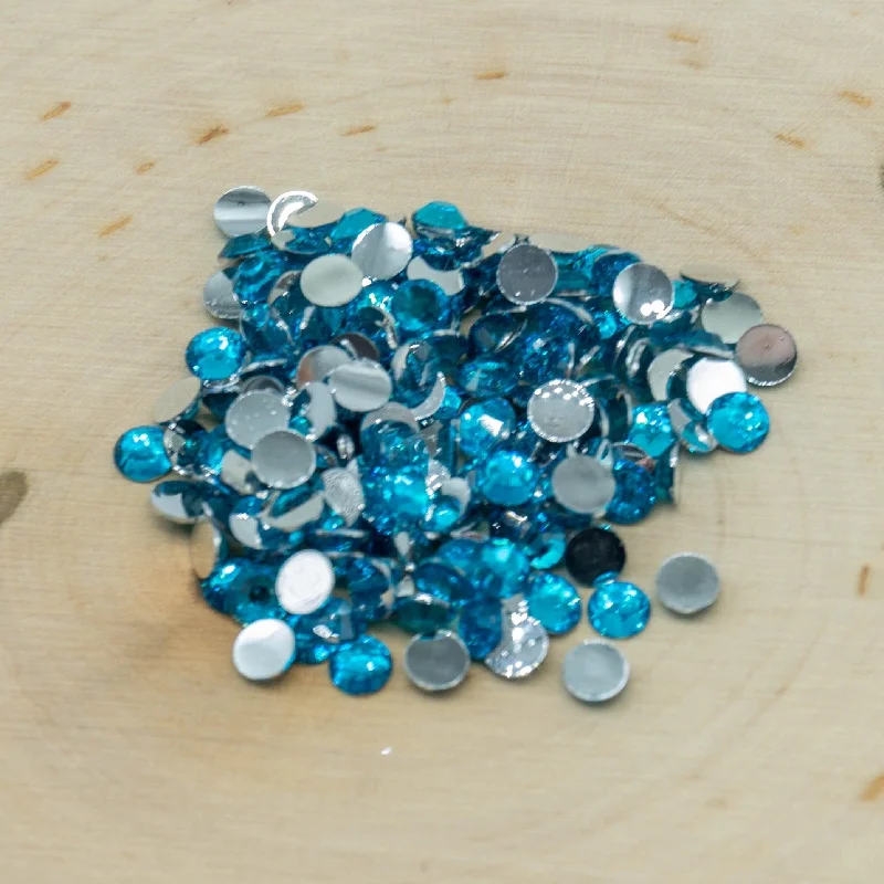 Nail rhinestone clip styles-Aquamarine Resin Rhinestones