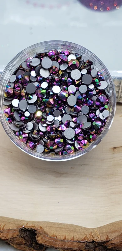 Nail rhinestone solid quality-Mixed Size SS3- SS20 Flat Back Rhinestones - Rose Gold AB