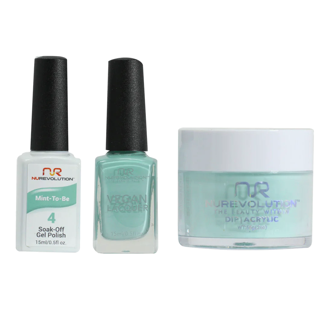 nail polish ink wash-NuRevolution Trio set 004 Mint-To-Be