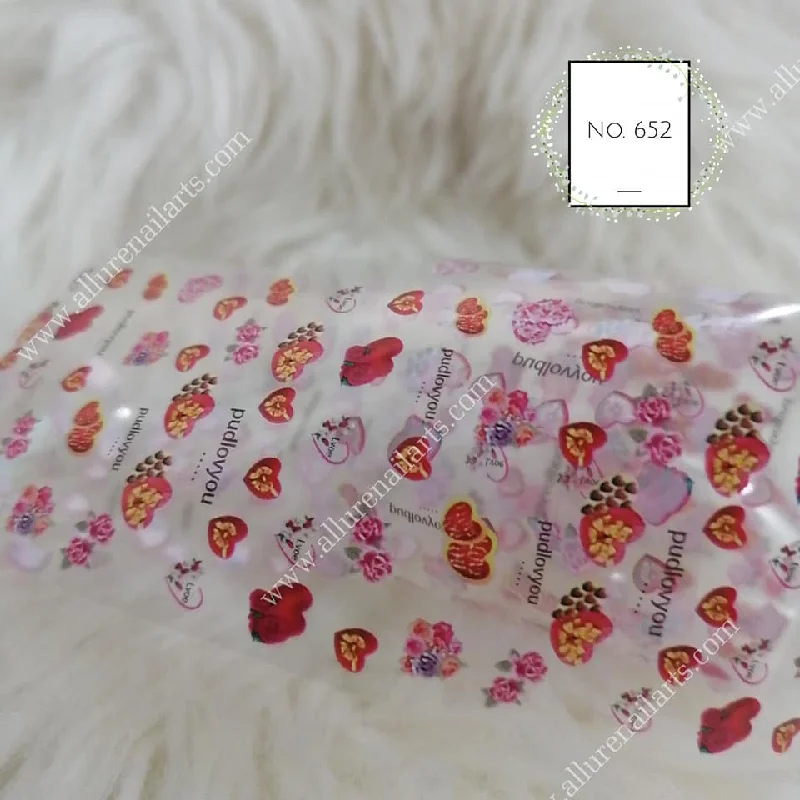 Nail art decoration collection-Floral Valentine Foil Nail Transfer