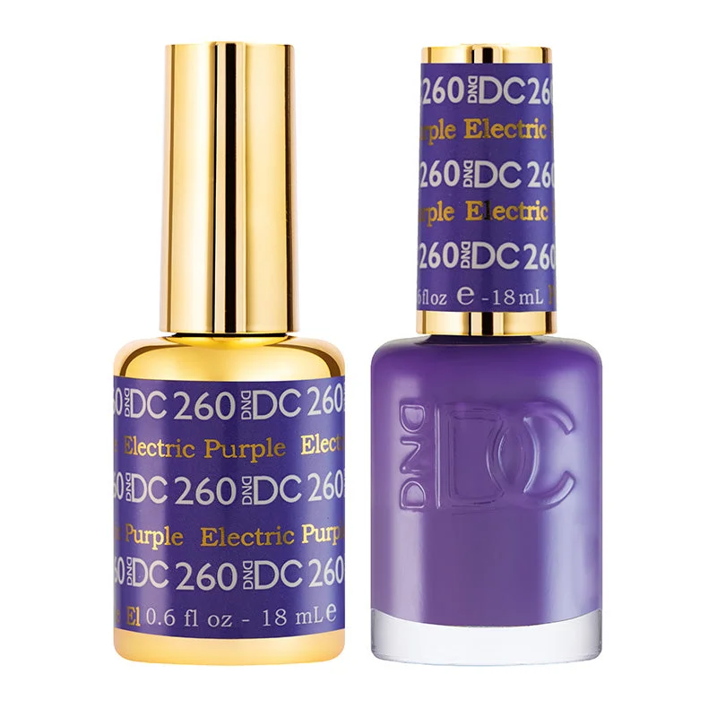 nail polish falcon speed-DND #260 DC Gel Polish & Lacquer Duo (15ml) Electric Purple