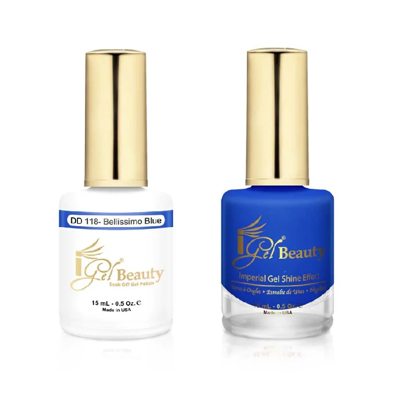 nail polish shadow play-iGel DD118 Gel Polish & Lacquer Duo (15ml) Bellissimo Blue