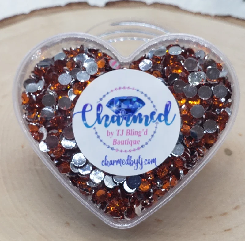 Nail rhinestone star shine-Rhinestones in a Heart Shaped Container