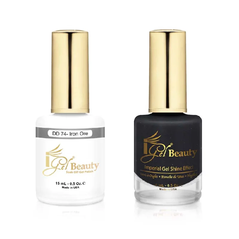 nail polish gravity pull-iGel DD074 Gel Polish & Lacquer Duo (15ml) Iron Ore