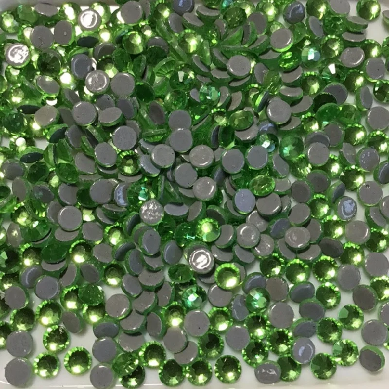 Nail rhinestone gel hacks-Peridot Hot Fix Rhinestones