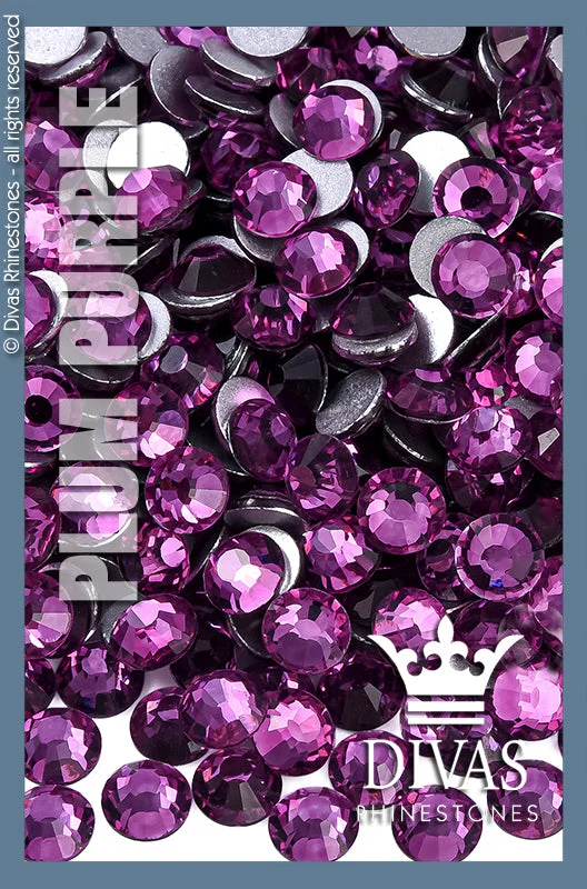 Nail rhinestone curl designs-CRYSTAL RHINESTONES - 'Plum Purple'