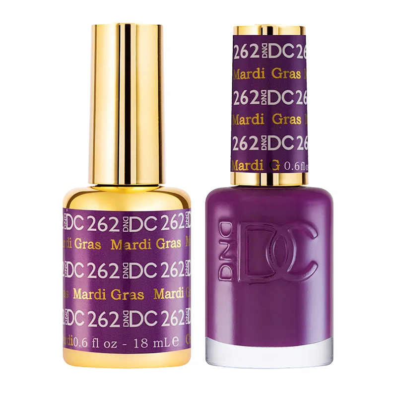 nail polish paint drip-DND #262 DC Gel Polish & Lacquer Duo (15ml) Mardi Gras