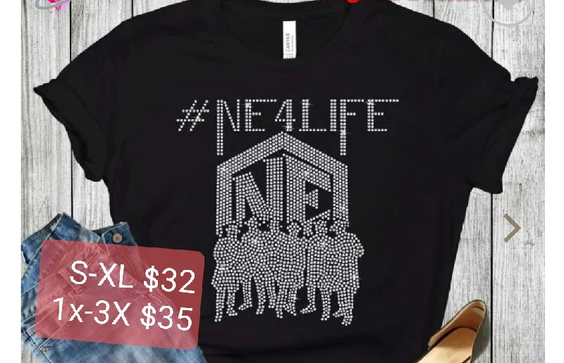 Nail rhinestone force themes-NE 4 Life  Rhinestone T-shirt