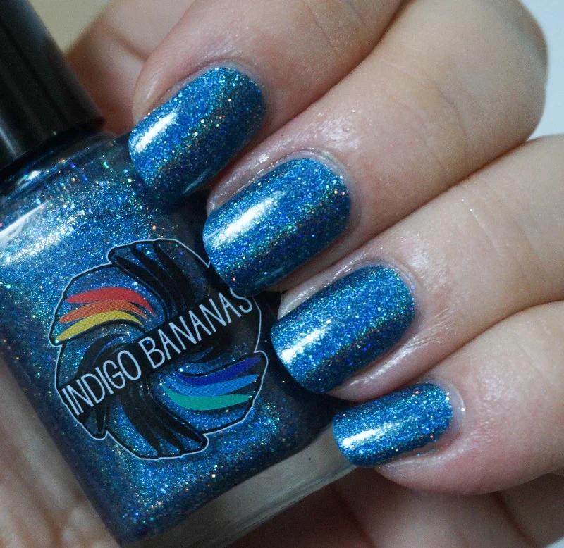 nail polish slope rush-Little Big Dipper - blue linear holographic - super holo