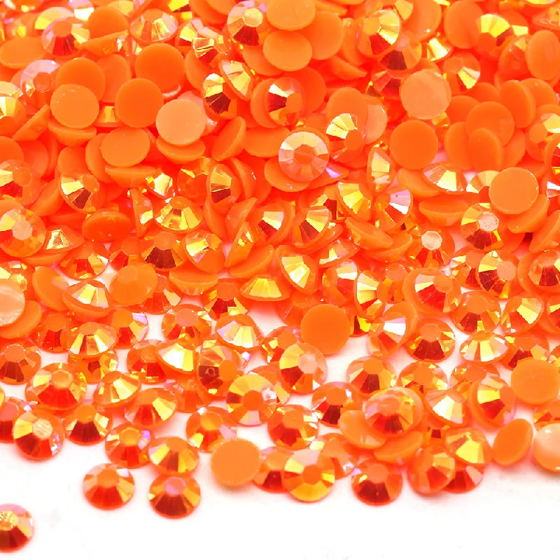 Nail rhinestone vivid shades-Neon Tangerine Jelly Rhinestones