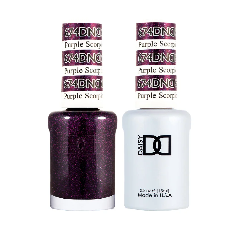 nail polish chalk dust-DND #674 Daisy Gel Polish & Lacquer Duo (15ml) Purple Scorpio