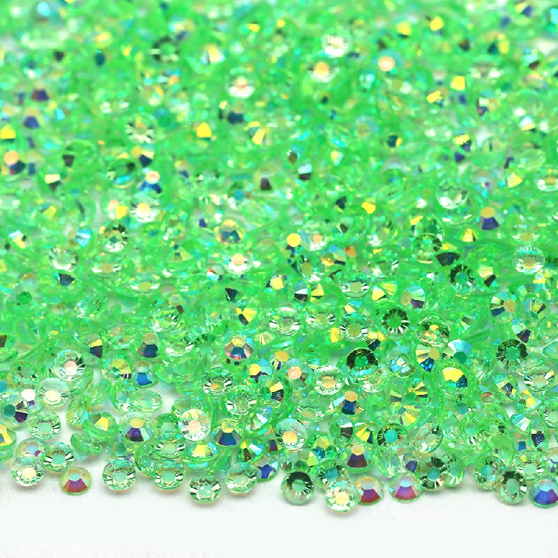 Nail rhinestone gel hacks-Green AB TP Jelly Rhinestones