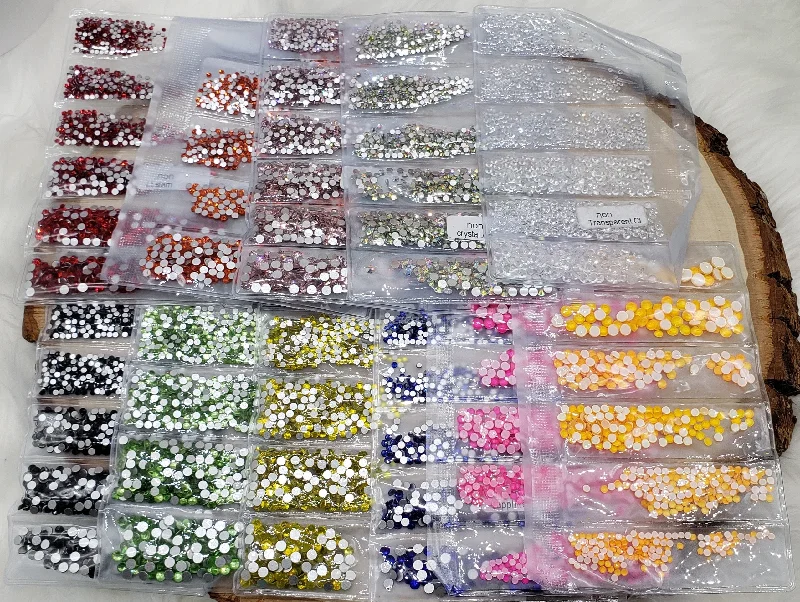 Nail rhinestone wood hues-Glass Rhinestone Multipack (Filler Stones)