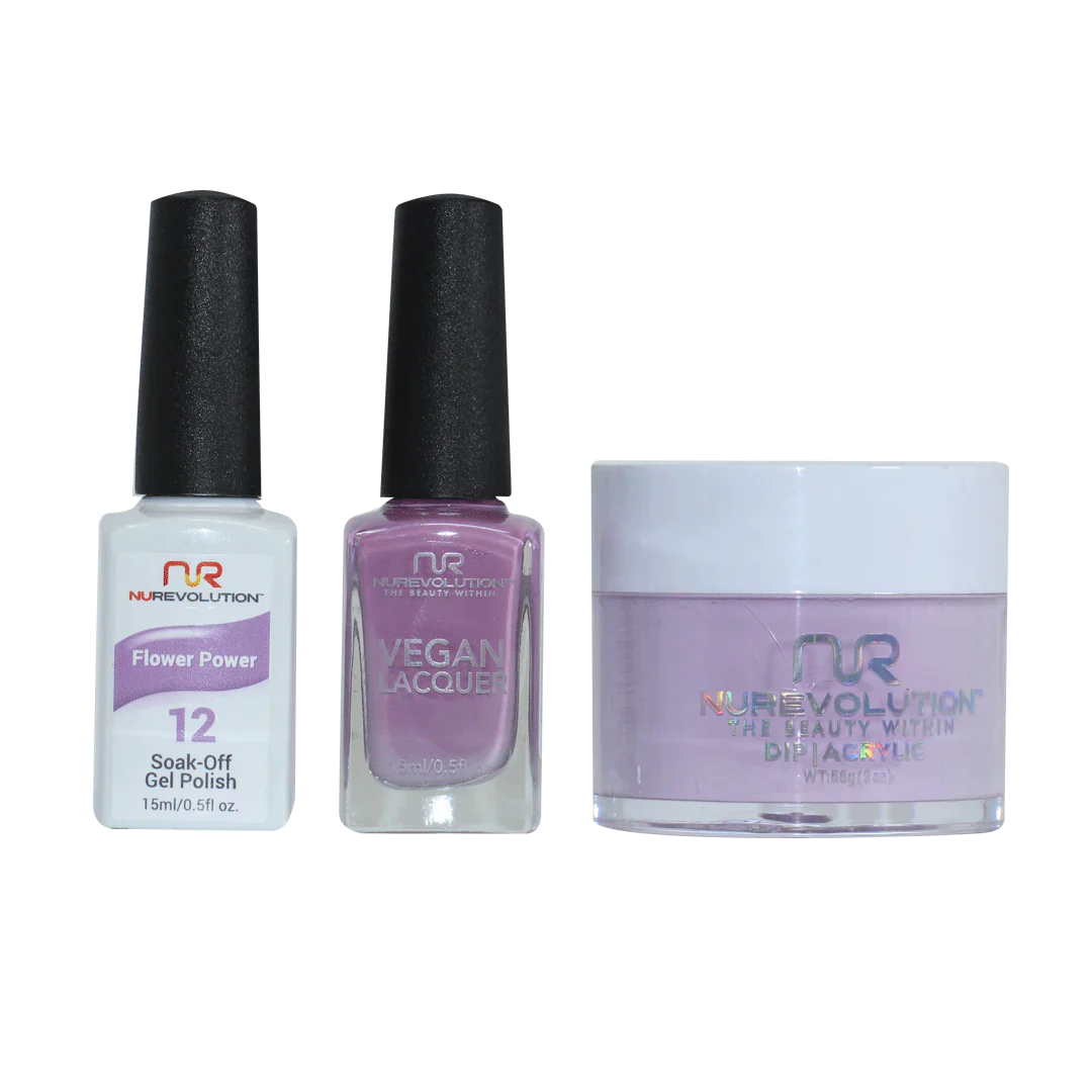 nail polish piano key-NuRevolution Trio set 012 Flower Power