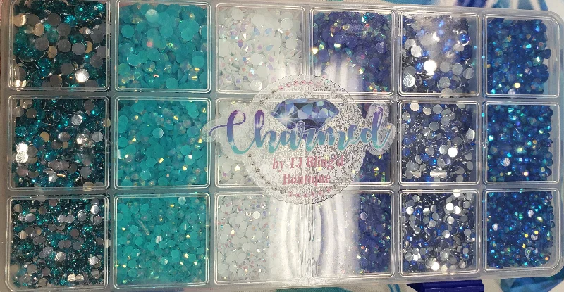 Nail rhinestone still nails-Shades of Blue Rhinestone Kit