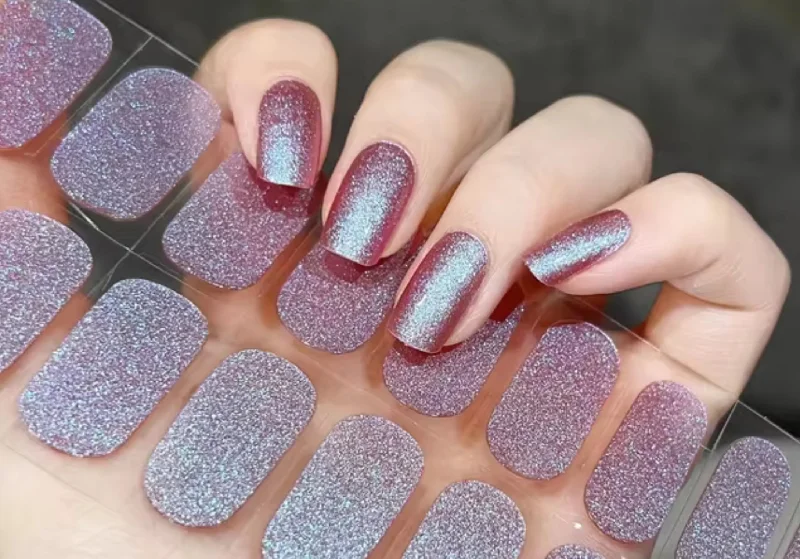 nail repair with nourishing coat gel-Burgundy Glitter