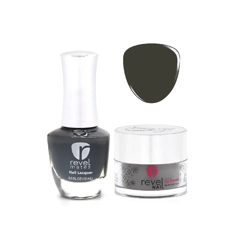 nail repair with film-packed gel-D304 Stormy Gray Crème Nail Polish + Dip Powder Set