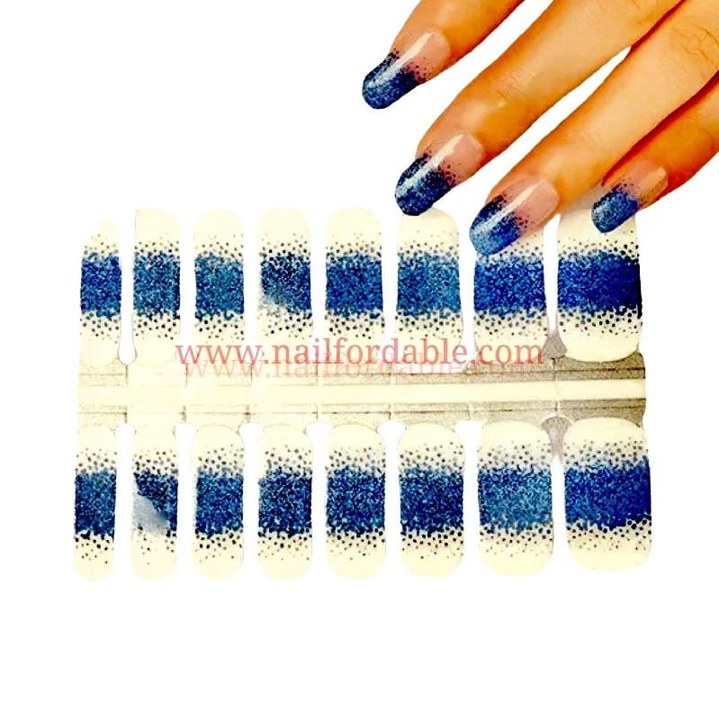 nail repair with sealant-packed gel-Blue Rain French tips