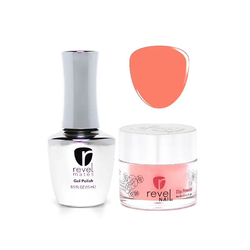 nail repair for nail chip prevention-D331 Nikki Peach Crème Gel Polish + Dip Powder Set