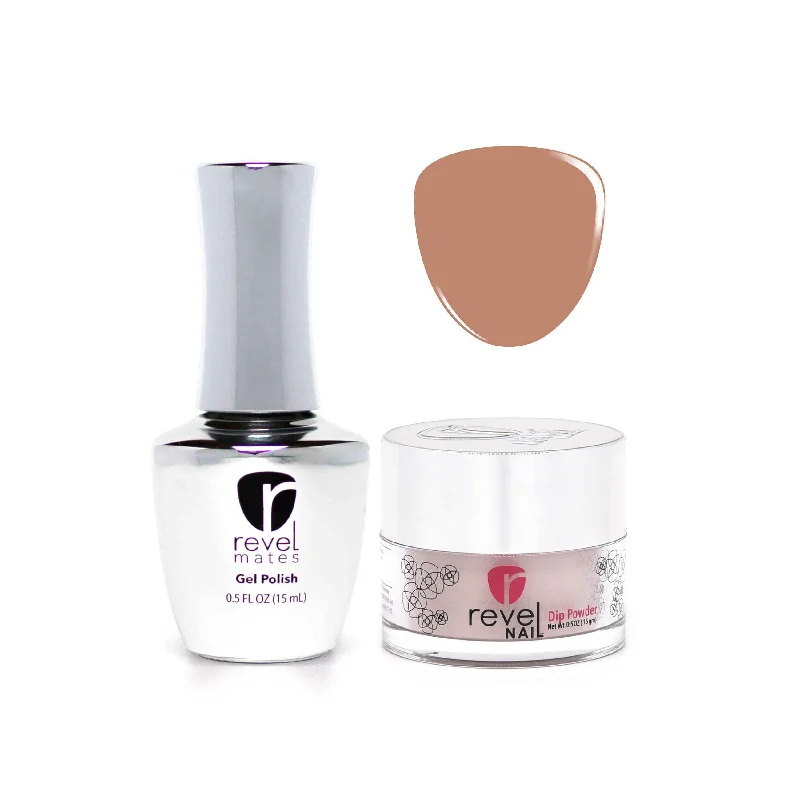 nail repair with quick-dry top coat-D314 Buff Nude Crème Gel Polish + Dip Powder Set