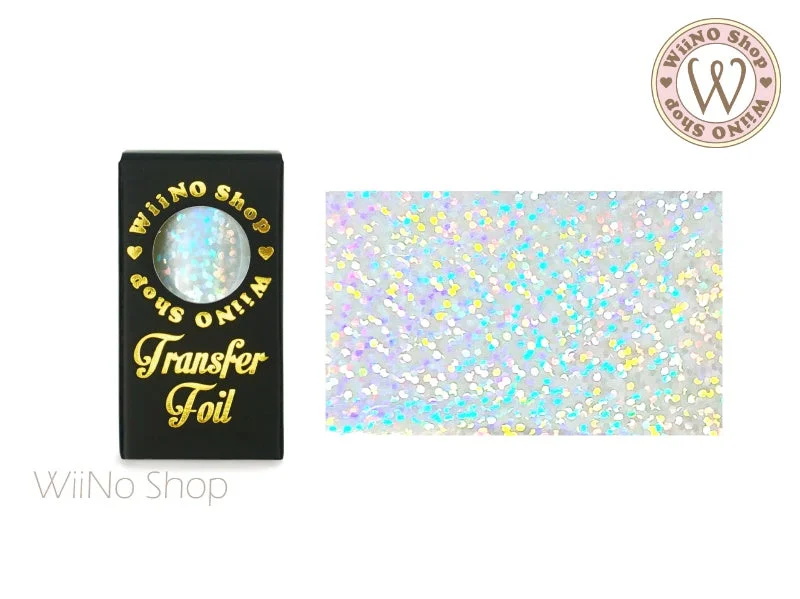 Nail art decoration drifter-Clear Holographic Dots Nail Transfer Foil (CH-08)