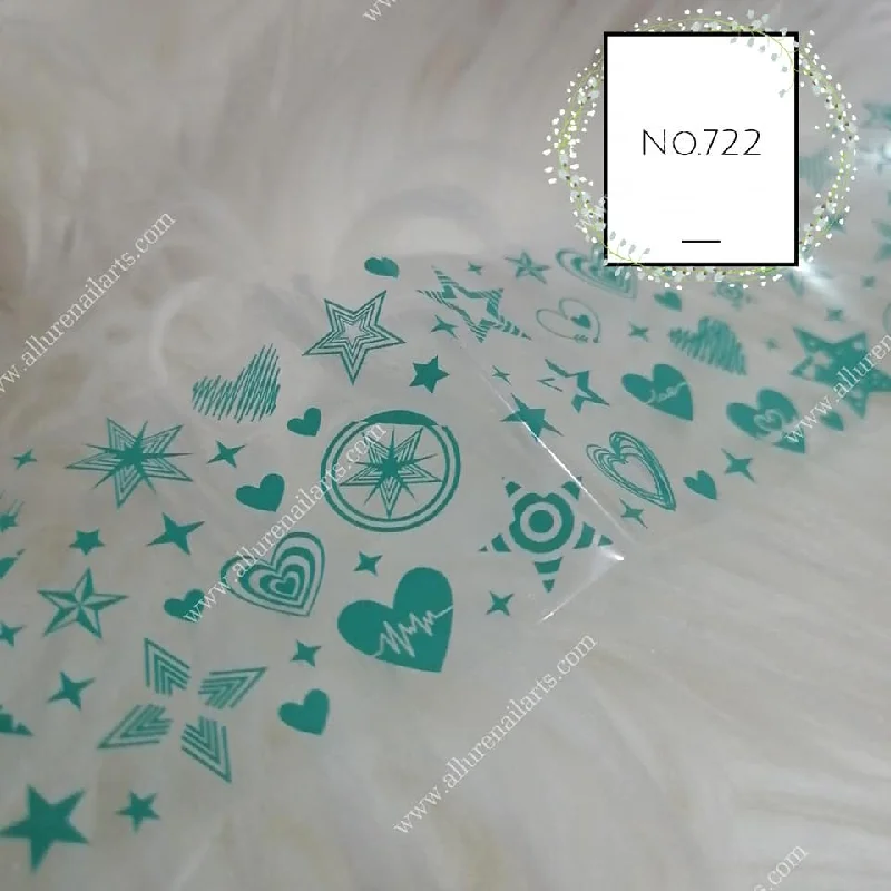 Nail art decoration indigenous-Stars Geometric Print Foil Nail Transfer