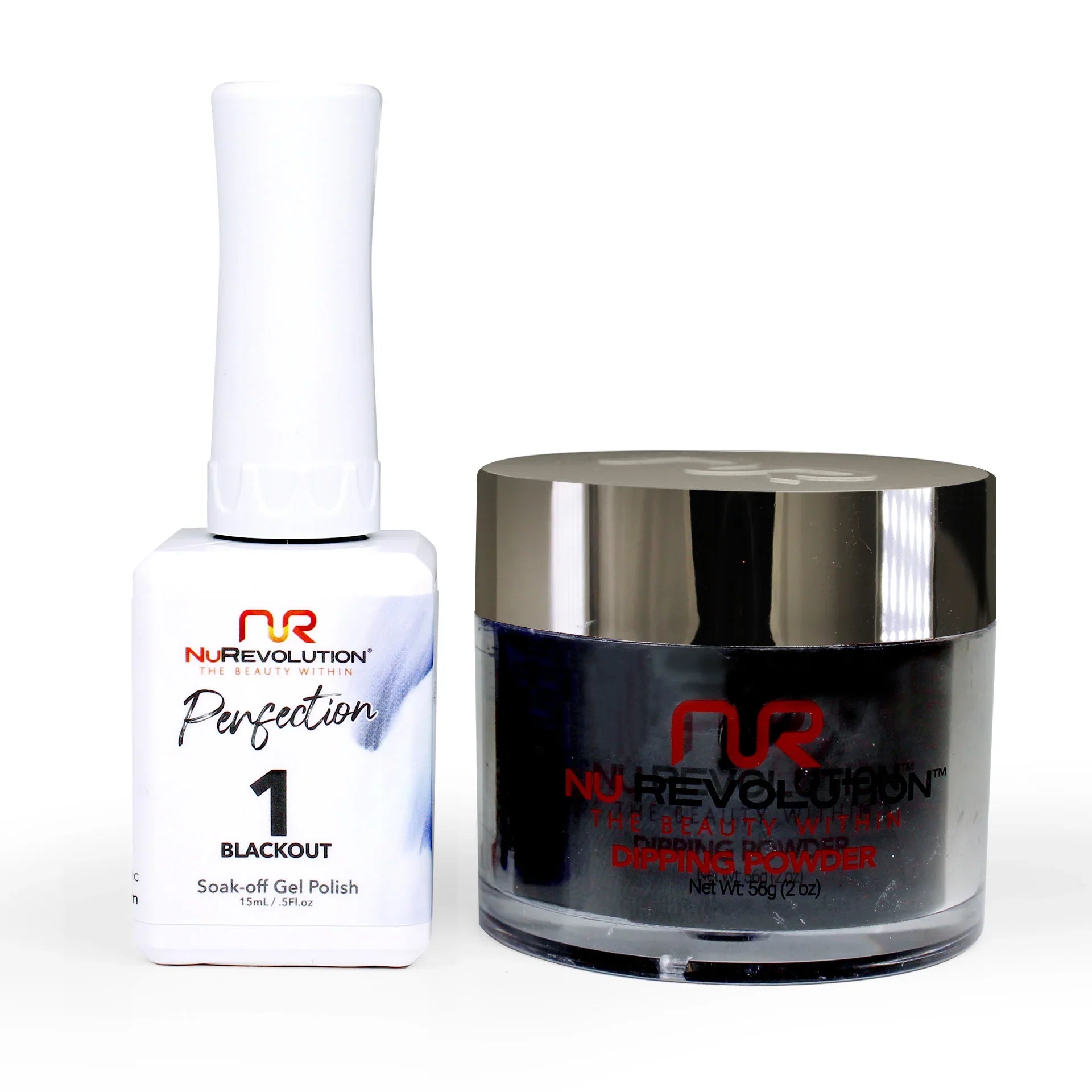 nail polish lichen gray-NuRevolution Perfection 001 Blackout