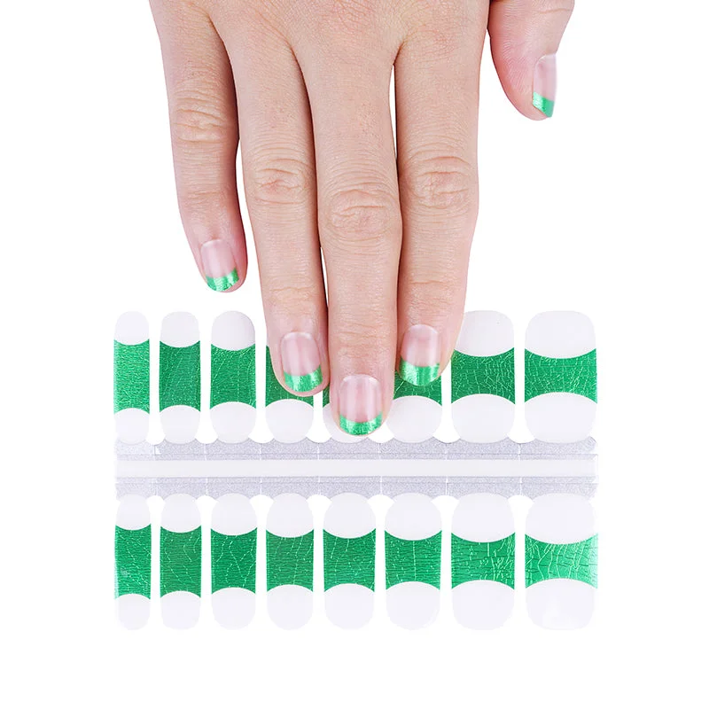 nail repair for nail repair consistent care kit-Green Metallic French Manicure