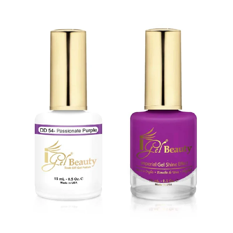 nail polish tuxedo black-iGel DD054 Gel Polish & Lacquer Duo (15ml) Passionate Purple