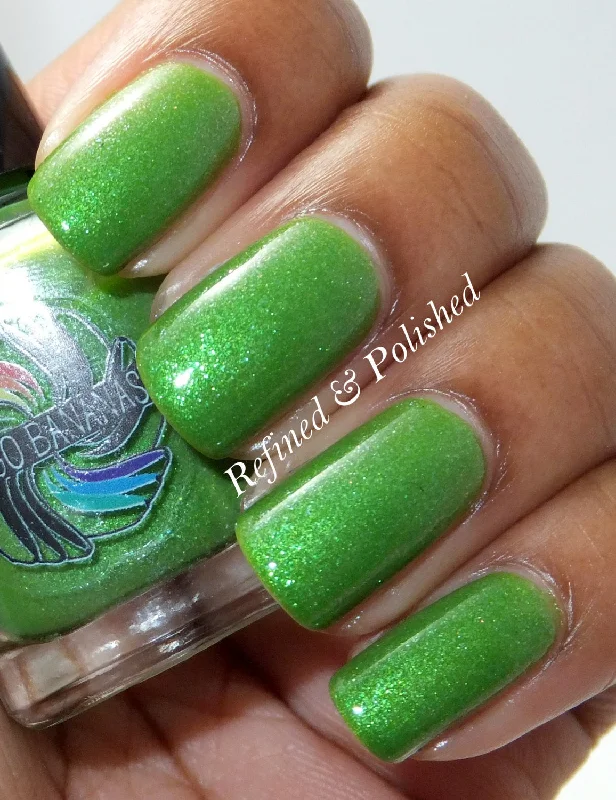 nail polish aloe green-EMS Recombination - grassy green glass fleck duochrome shimmer