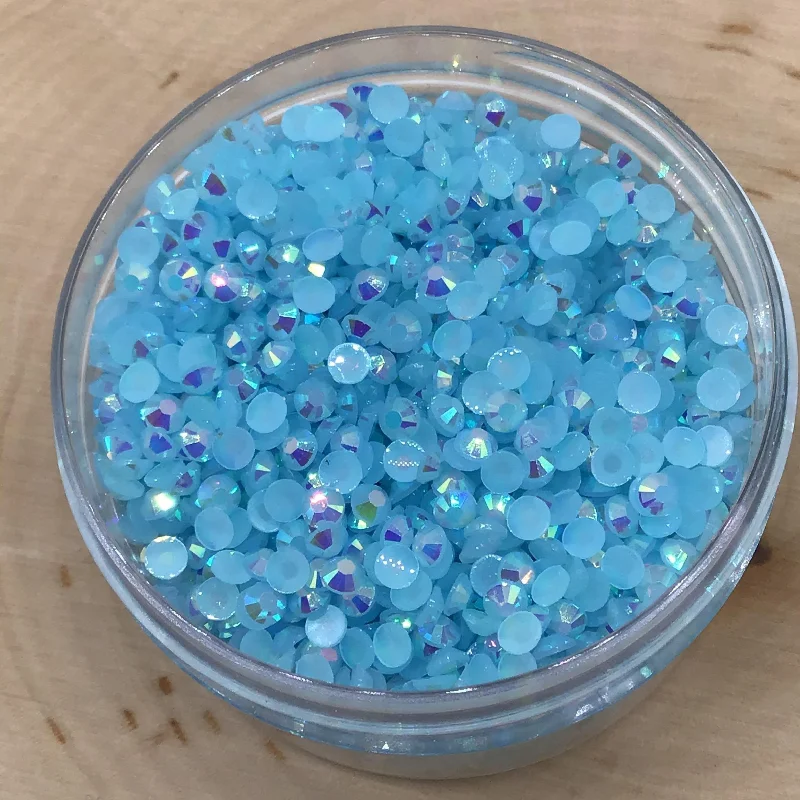 Nail rhinestone save ideas-Aquamarine AB Jelly (Resin) Rhinestones