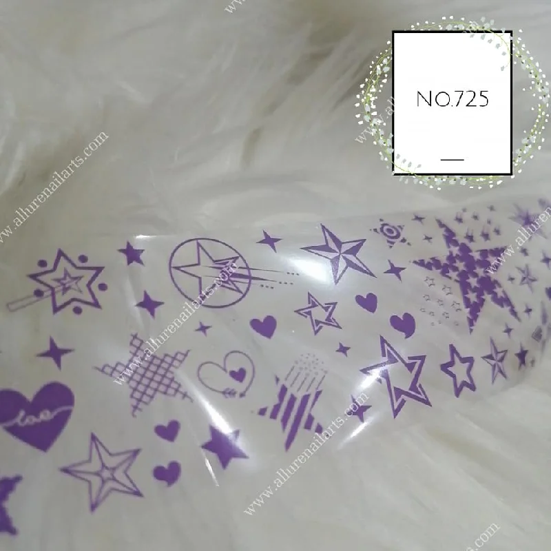 Nail art decoration continent-Stars Geometric Print Foil Nail Transfer