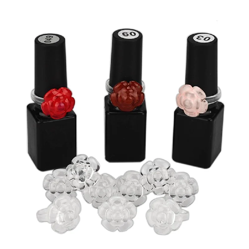 nail repair with scratch-proof polish-Rose Flower Shape Nail Varnish Gel Polish Bottle