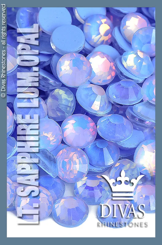 Nail rhinestone luxe sets-LUMINOUS RHINESTONES - 'Lt. Sapphire Opal'