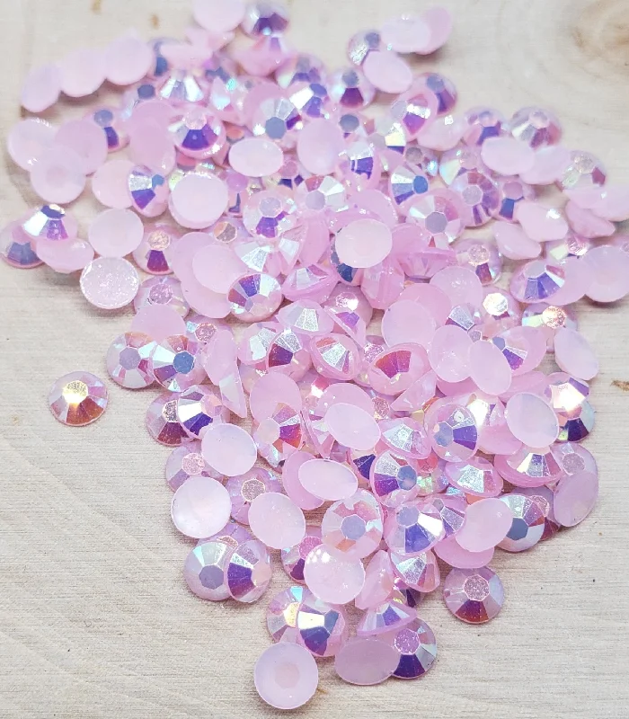 Nail rhinestone custom craft-Lt Pink AB Jelly (Resin) Rhinestones