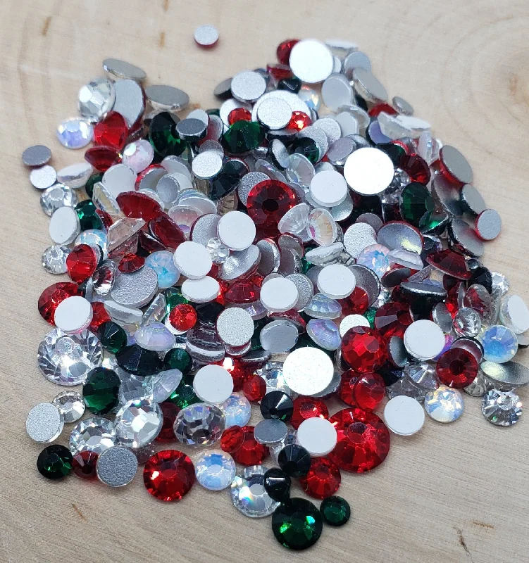 Nail rhinestone cheer flair-Christmas Rhinestone Glass Mix