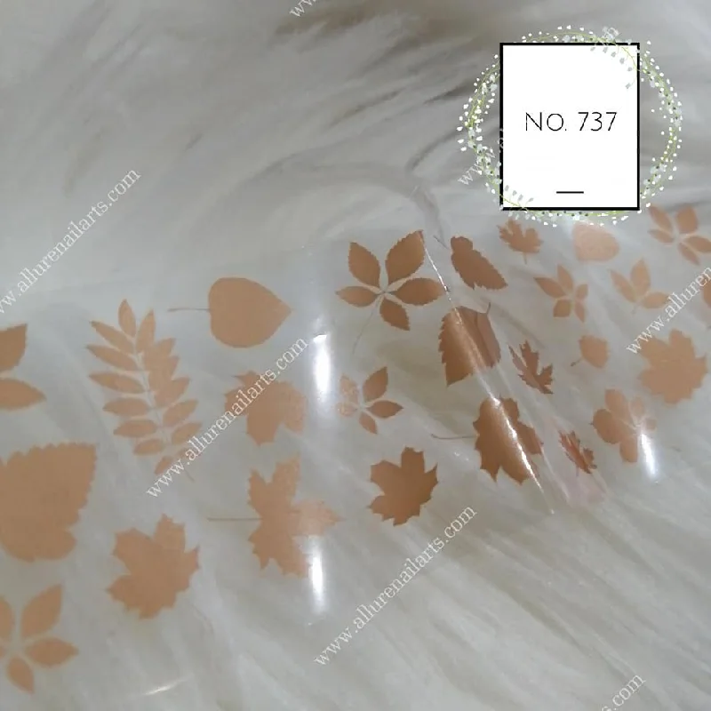 Nail art decoration whale-Autumn Leaves Print Foil Nail Transfer