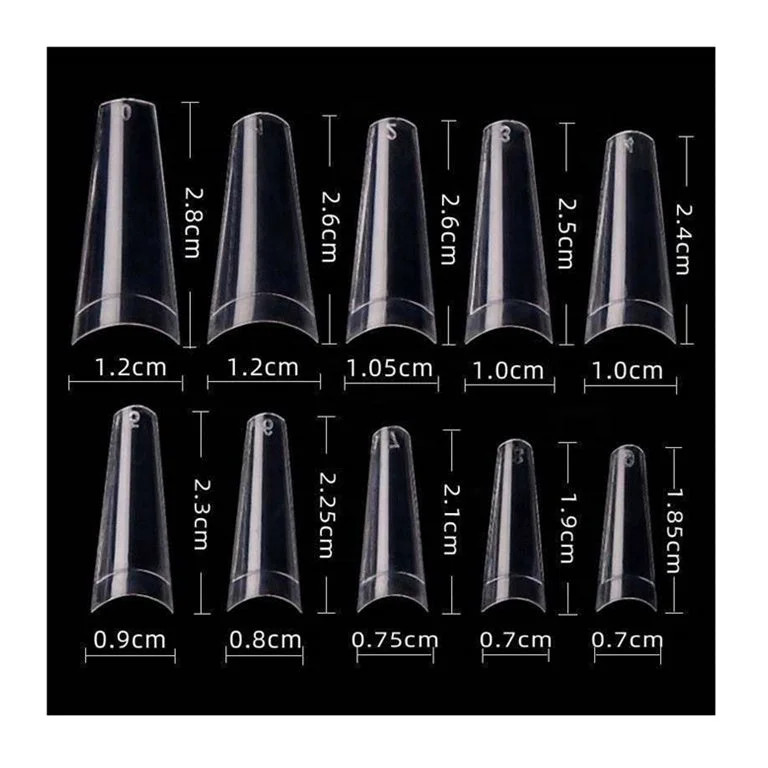 nail polish fill color-GND STRAIGHT COFFIN TIP ( ALL SIZES BAG )  500PCS/ BAG