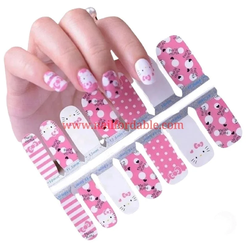 nail repair with overlay-infused gel-Hello Kitty #1