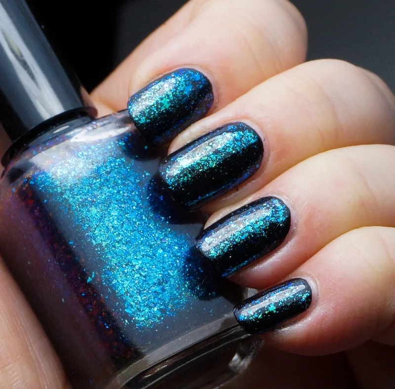 nail polish wasp sting-Nautilis - teal/blue/purple mega chrome flakie