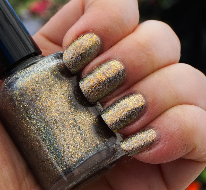 nail polish gym sweat-Hay Ride (HOLO) - gold mega chrome flakie