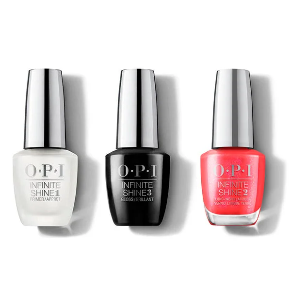 nail polish incense smoke-OPI - Infinite Shine Combo - Base, Top & Left Your Texts On Red