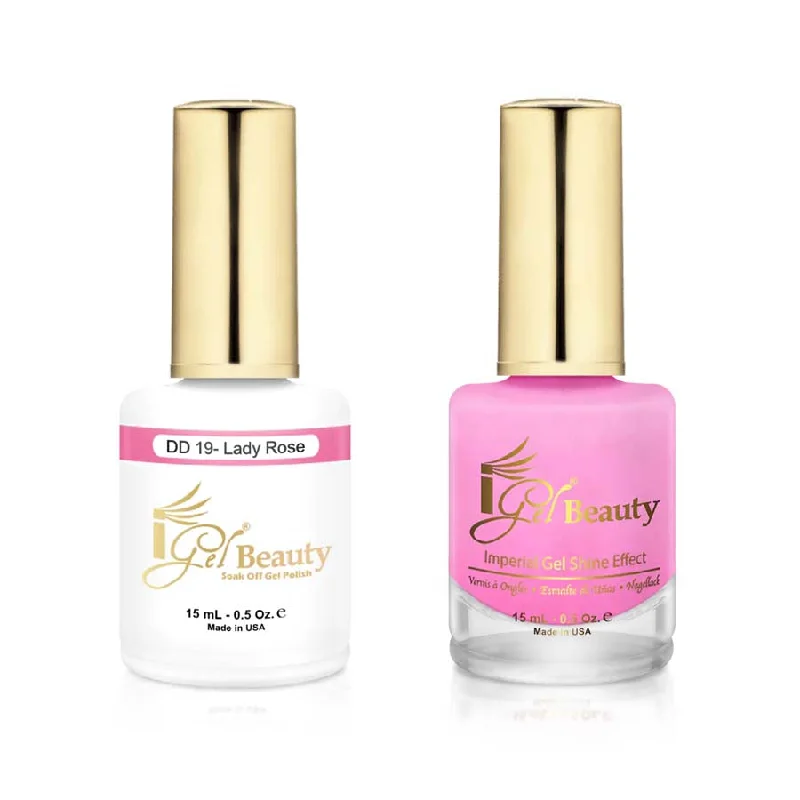 nail polish quail dust-iGel DD019 Gel Polish & Lacquer Duo (15ml) Lady Rose