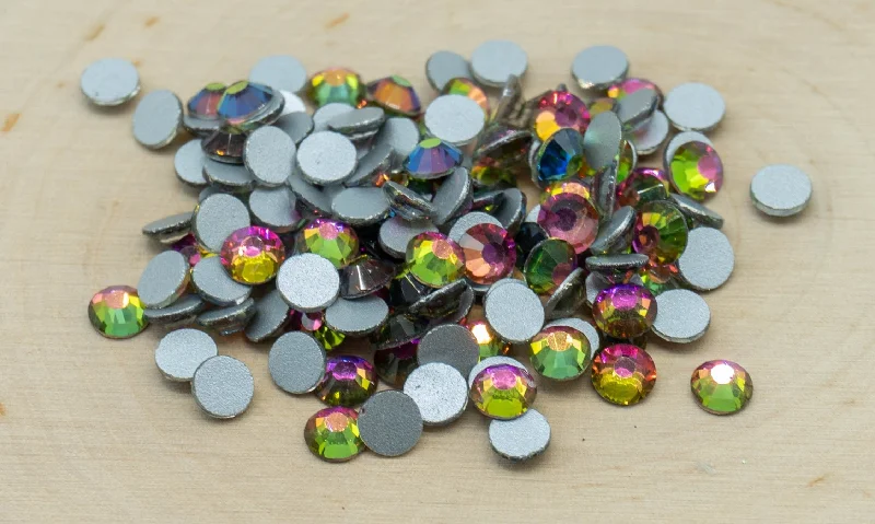 Nail rhinestone spark art-Rainbow Glass Round Flat Back Rhinestones