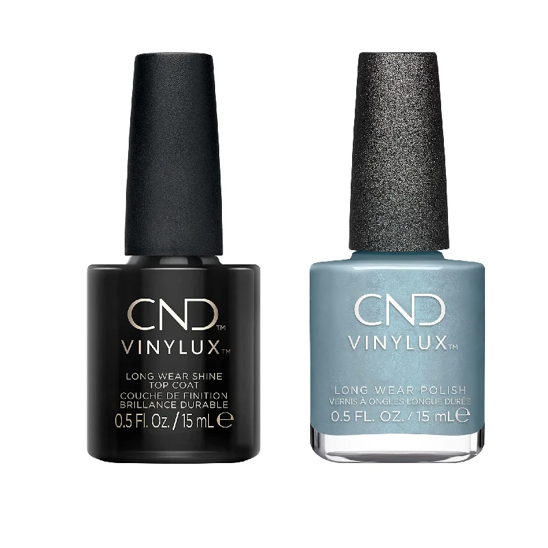 nail polish pewter gray-CND - Vinylux Topcoat & Teal Textile 0.5 oz - #449