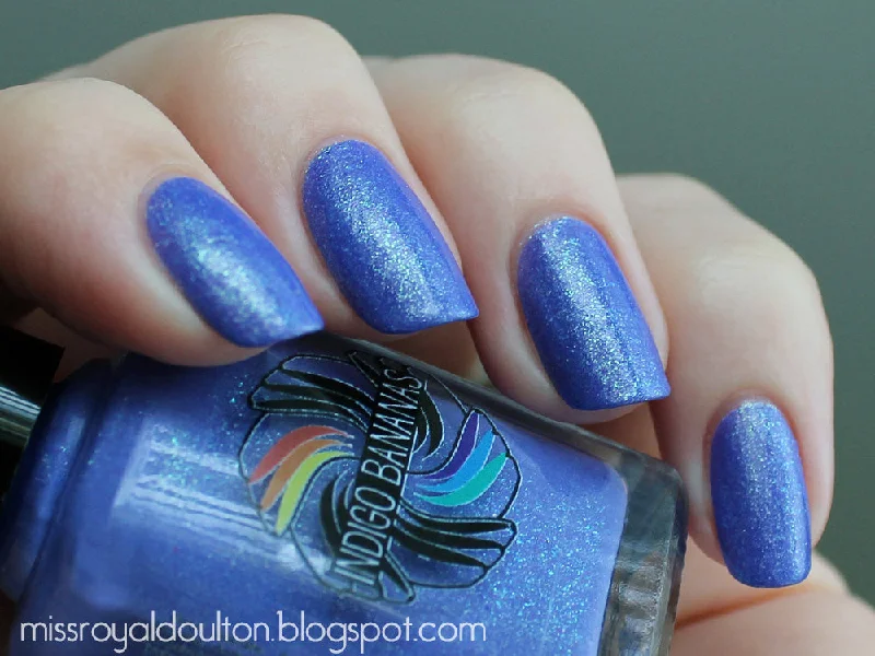 nail polish palm frond-Electric Unicorns - lavender blue, green glass fleck duochrome shimmer