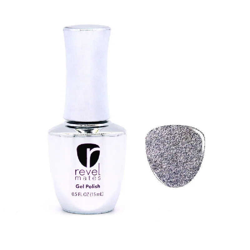 nail repair with protective-packed gel-G167 Phoebe Silver Glitter Gel Polish