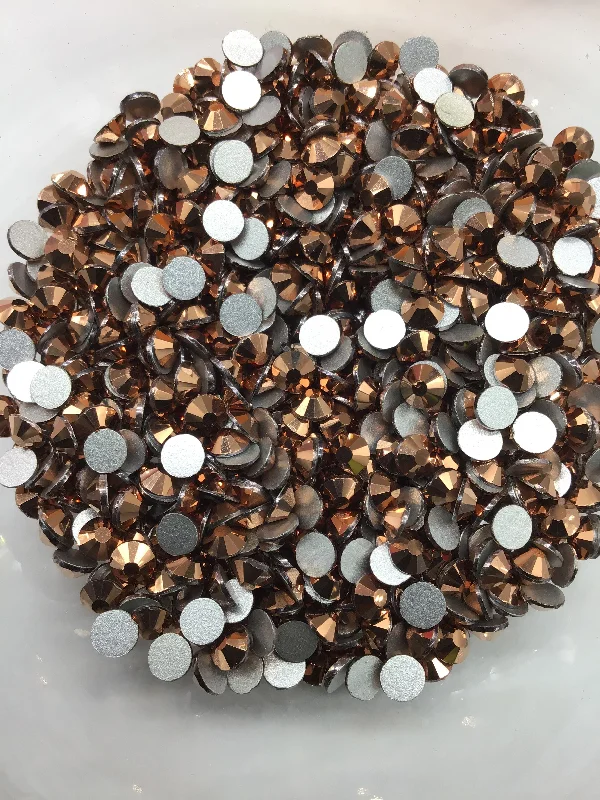 Nail rhinestone pure nails-Rose Gold Glass Round Flat Back Rhinestones